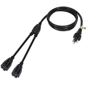 Elecan 2-way power splitter 10ft enables extra outlets for devices