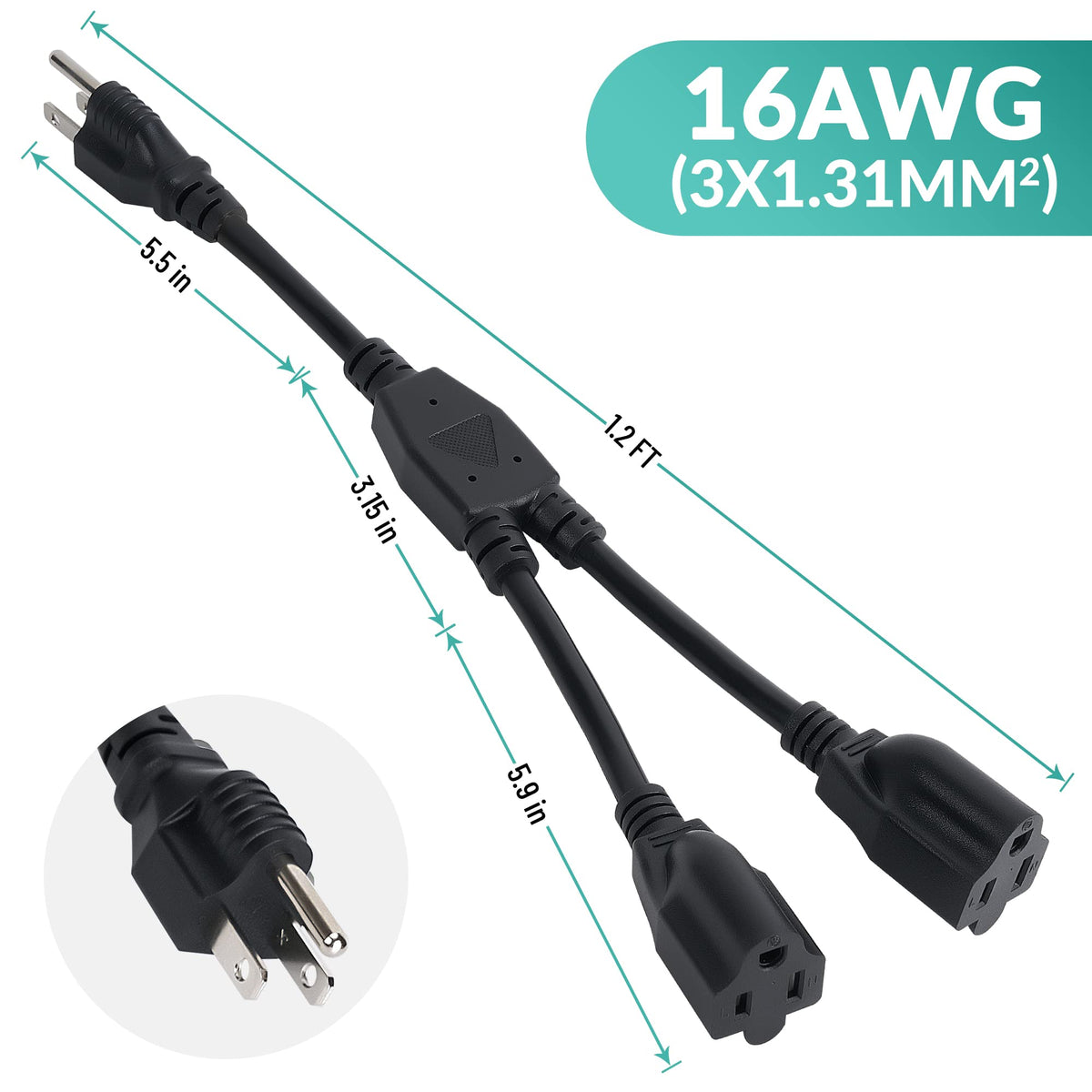 Elecan outdoor-ready splitter ideal for landscape lighting and decor.
