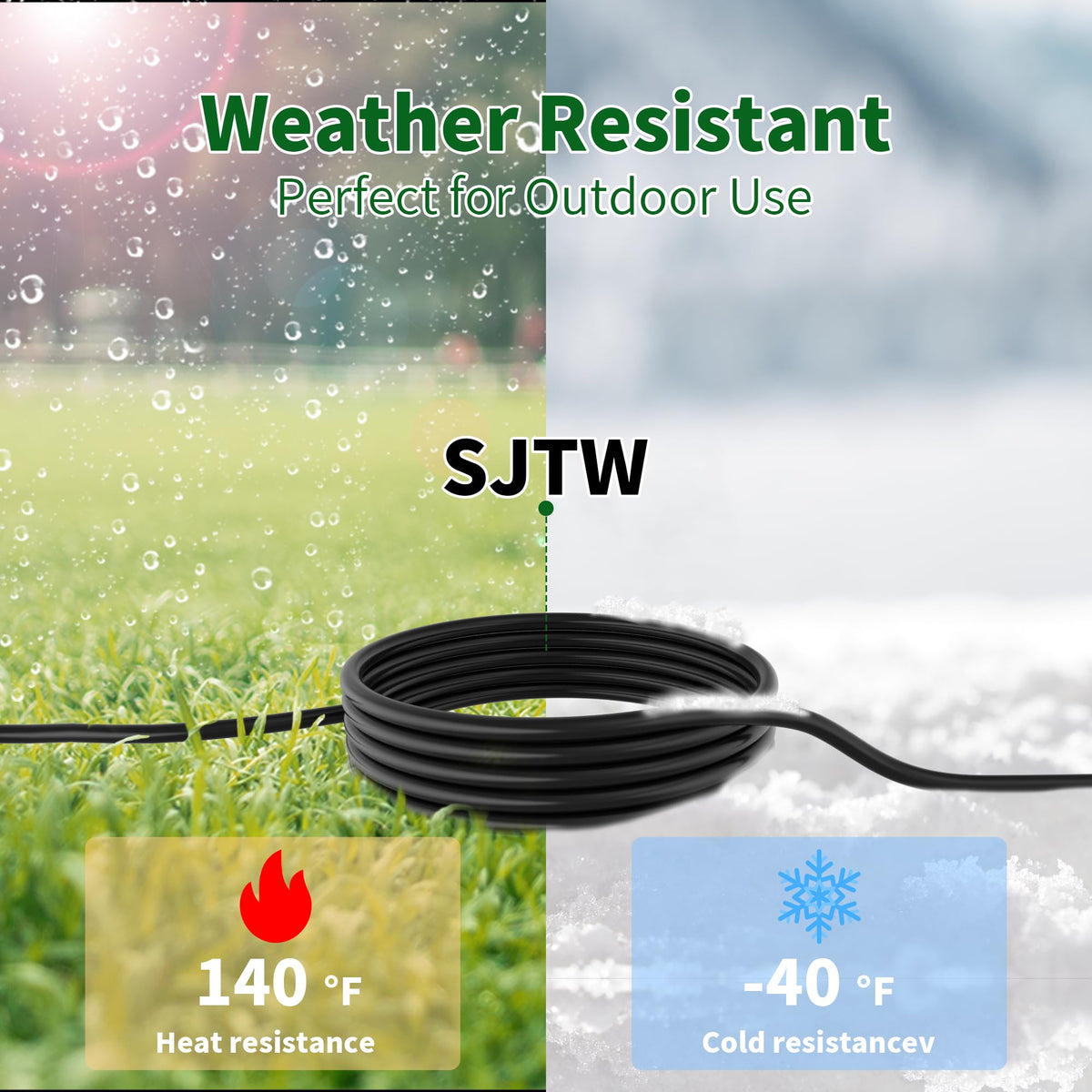 Elecan SJTW 16 AWG cord for reliable outdoor-ready performance
