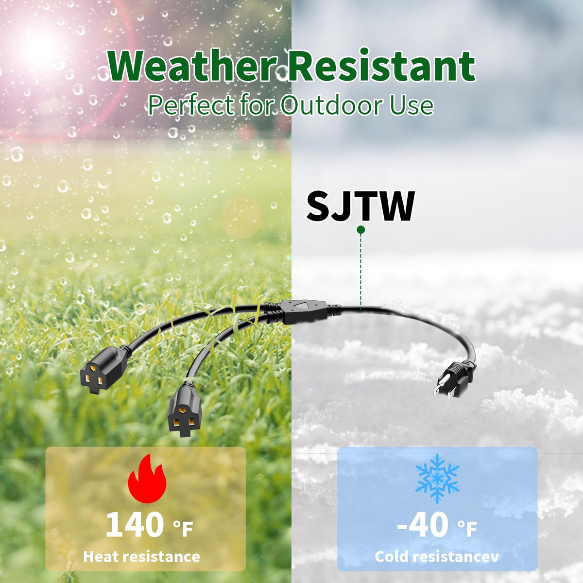 Elecan waterproof SJTW outdoor cable designed for outdoor use.