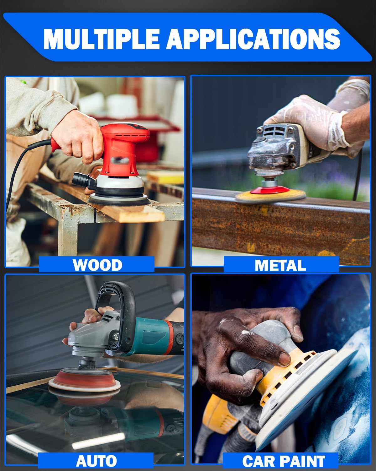 Elechiakan ideal for auto, wood, metal, and glass polishing tasks.