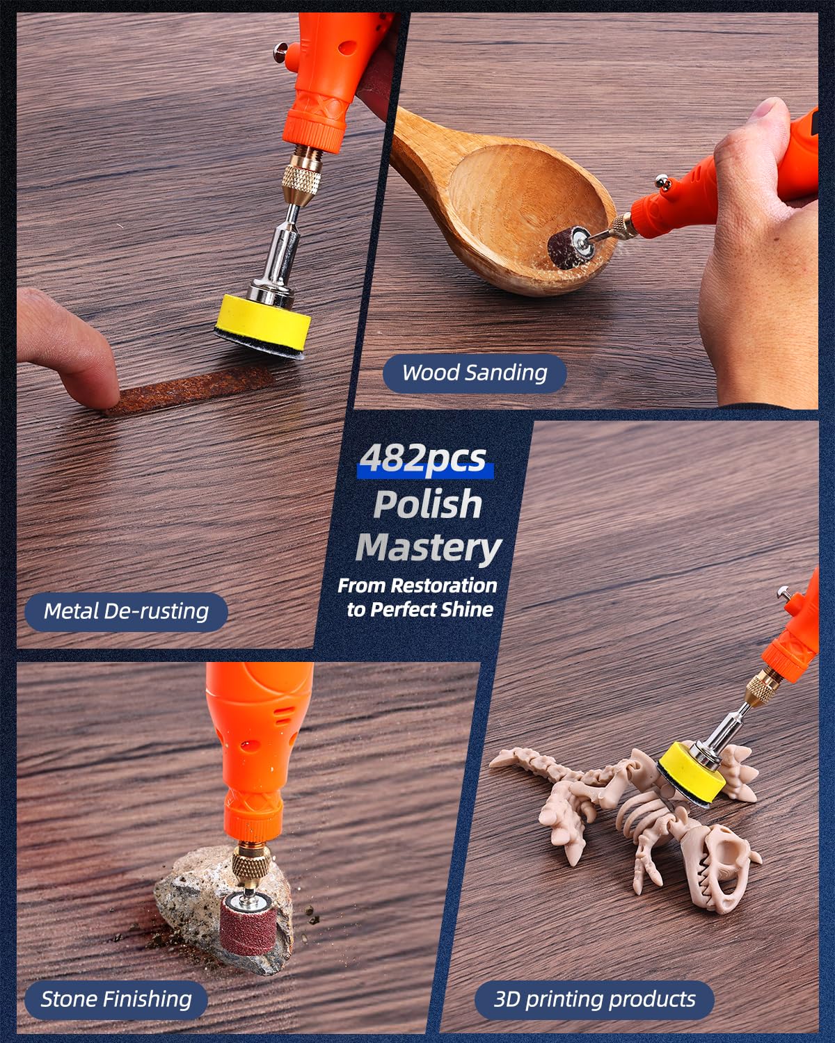 Elechiakan multisurface polishing kit supports resin, wood, and metal work.