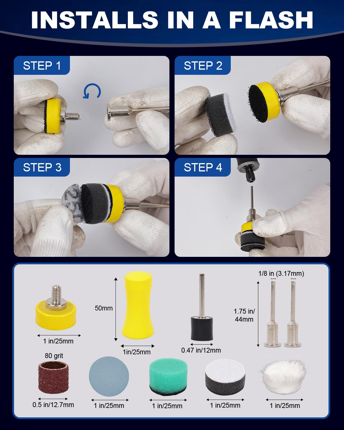 Elechiakan sanding bands and accessories for a complete Dremel setup