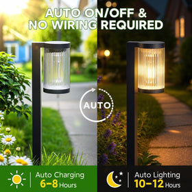 ELECLINK solar-powered lights auto on at dusk for hands-free nighttime ambiance