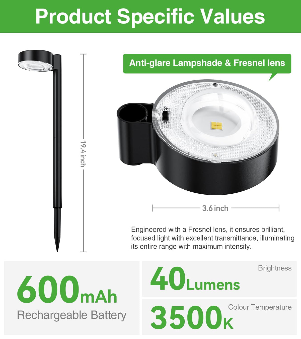 ELECLINK path light features durable ABS housing that resists rust and corrosion.