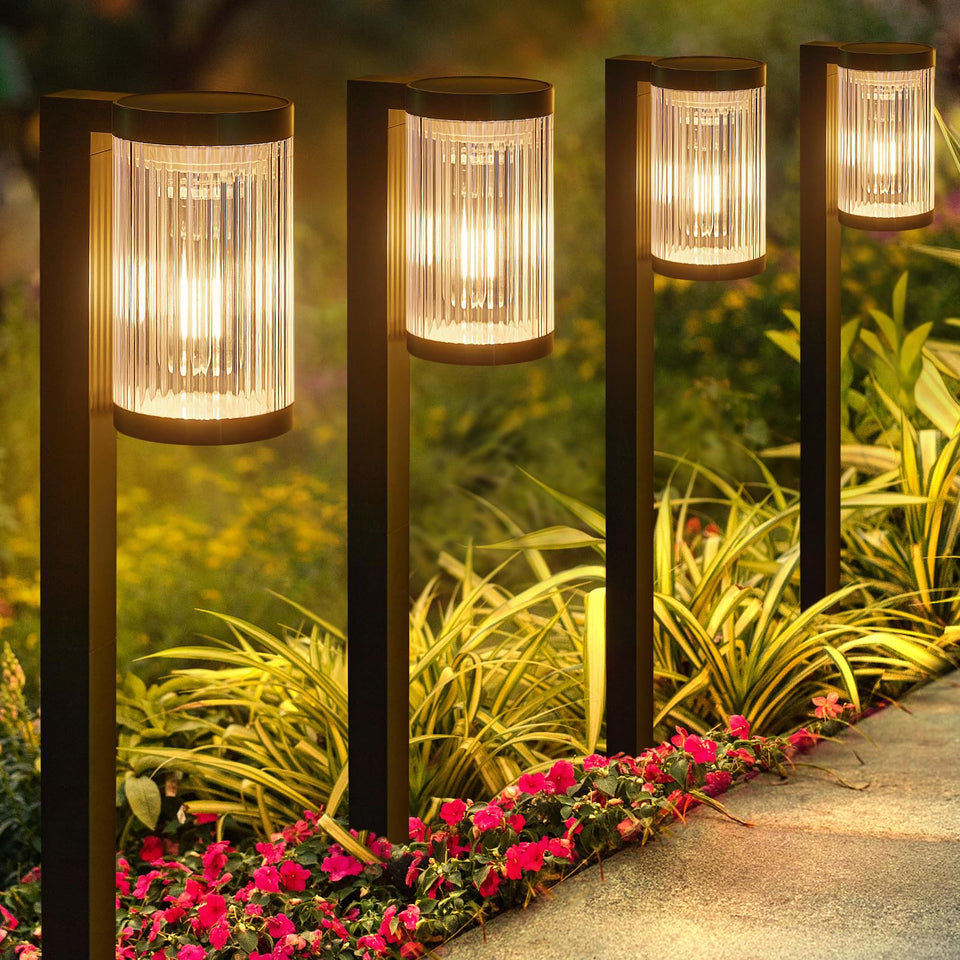 ELECLINK solar pathway lights outdoor six-pack providing ambient pathway lighting