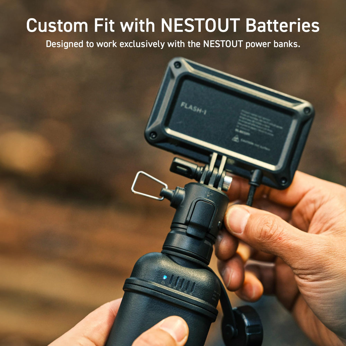 ELECOM NESTOUT flashlight mini tripod, mounting hook for hands-free setup