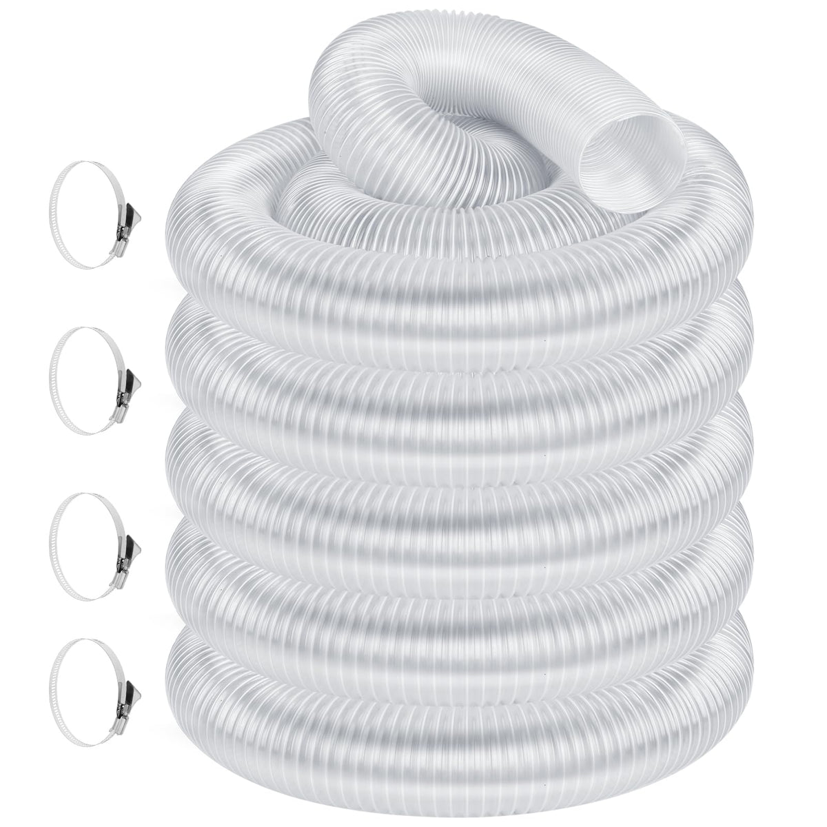Elecoman 4in dust hose with clear view for flow monitoring.