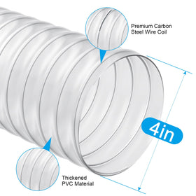Elecoman 50ft clear PVC hose interior visible for blockage checks.