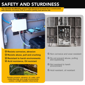 Outdoor-ready Elecoman conduit kit resists sun and elements during use.