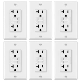 Electeck 6-pack 20A GFCI outlet for safe indoor power