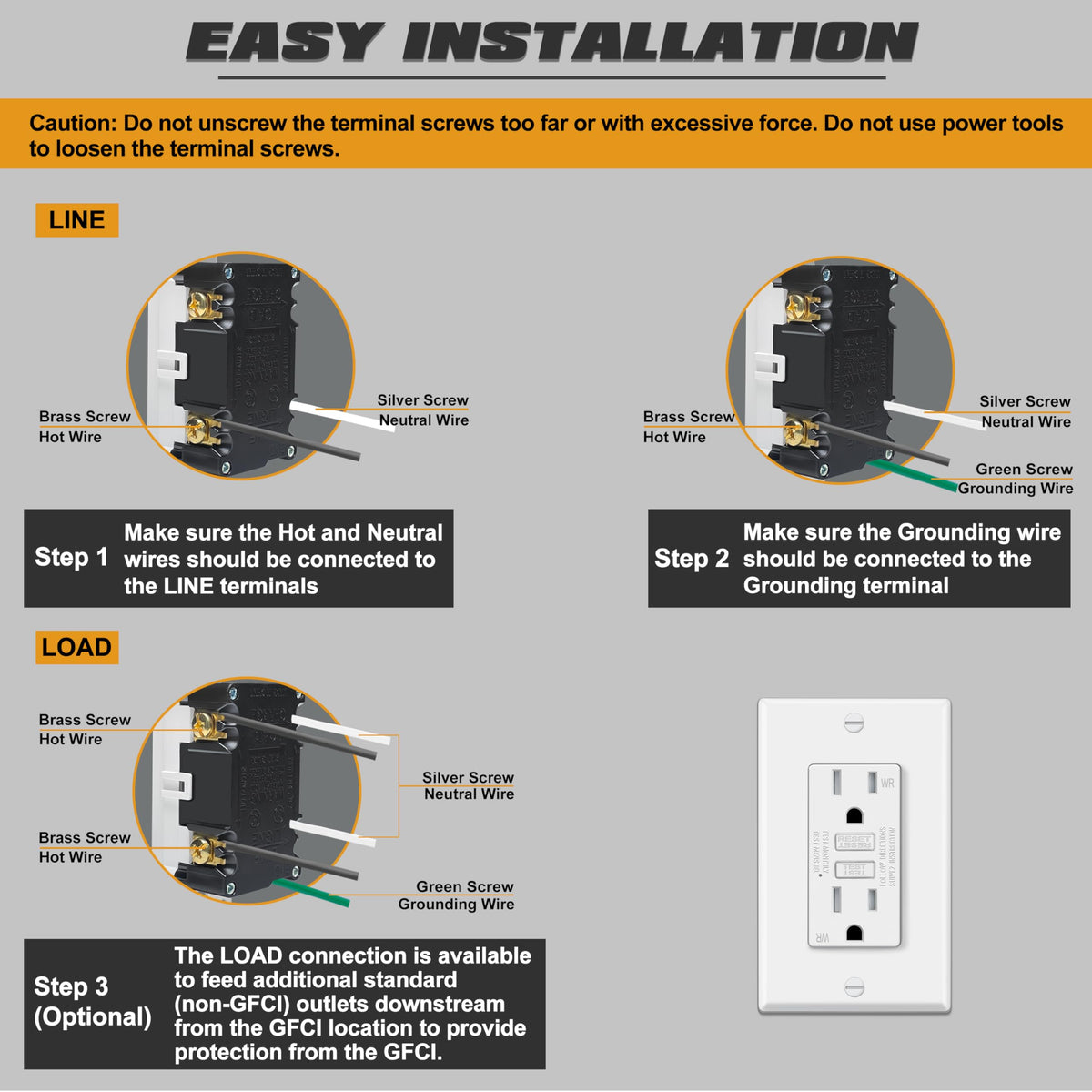 ELECTECK back/side wiring option for flexible wiring.