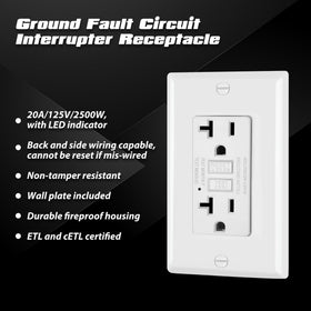 Electeck GFCI outlet with LED indicator shows power at a glance