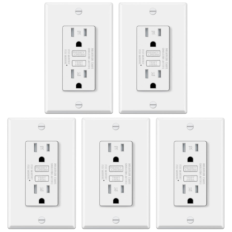 ELECTECK GFCI outlet with ultra-slim profile for tight spaces.