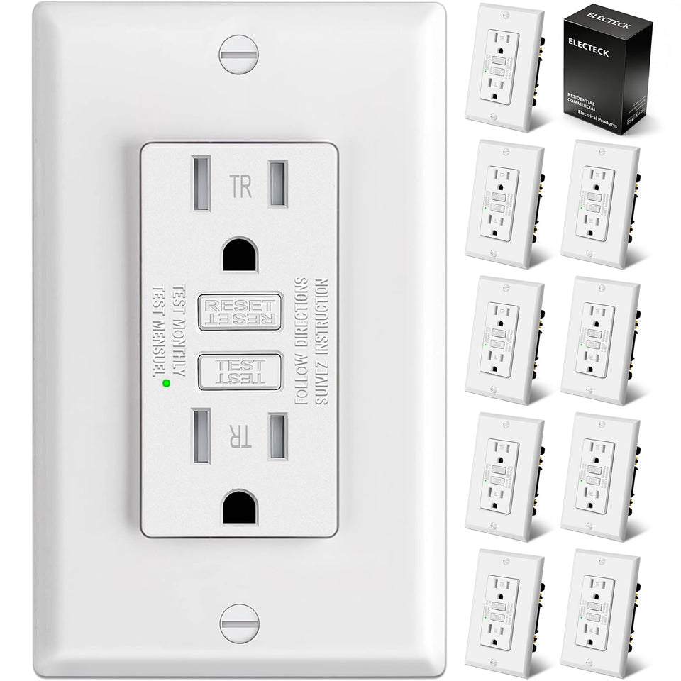ELECTECK GFCI outlet ultra-slim design ready for compact wall spaces