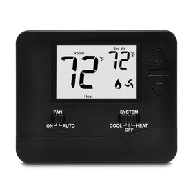 ELECTECK non-programmable thermostat front view for simple operation