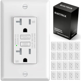ELECTECK outdoor GFCI 20A ultra-slim outlet ready for weatherproof patios.