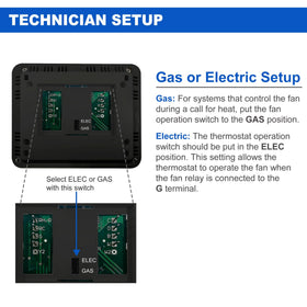 ELECTECK thermostat battery compartment access for flexible power options