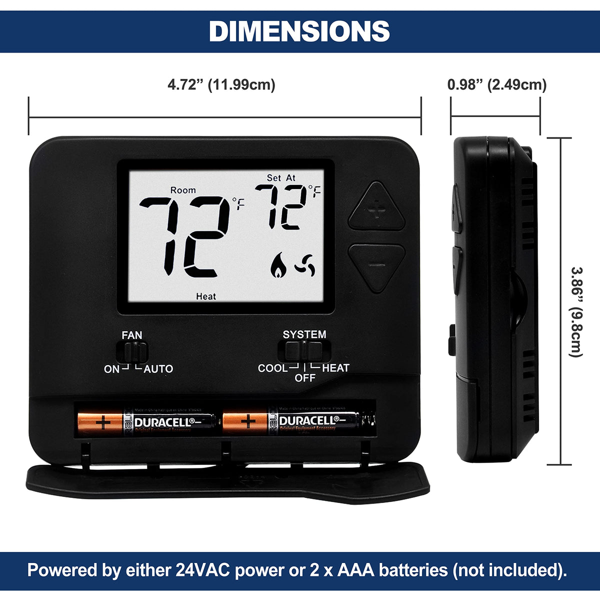 ELECTECK thermostat universal base enabling wall or junction box mounting
