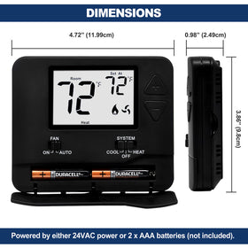 ELECTECK thermostat universal base enabling wall or junction box mounting