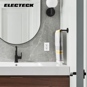 Electeck white decor outlet suits modern interiors and safe use
