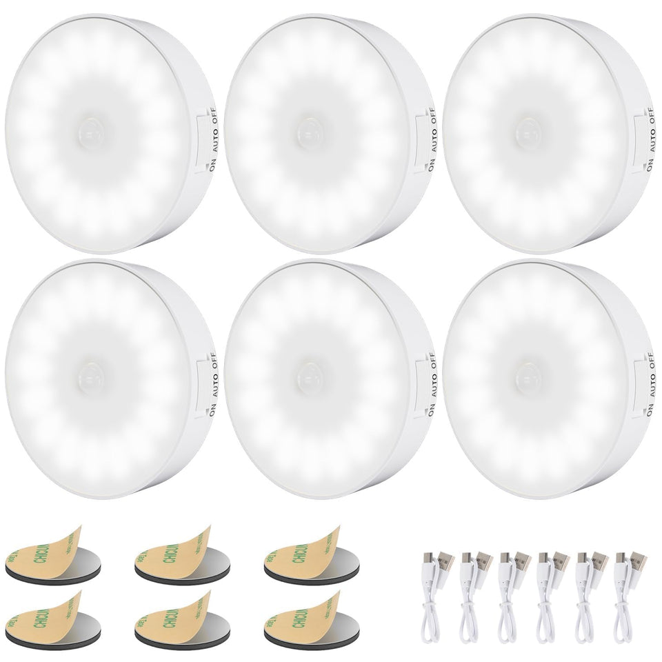 Electight 6-pack motion-sensor night light with 14 LEDs for soft hallway illumination