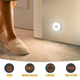 Electight USB rechargeable night light providing cordless convenience for closets