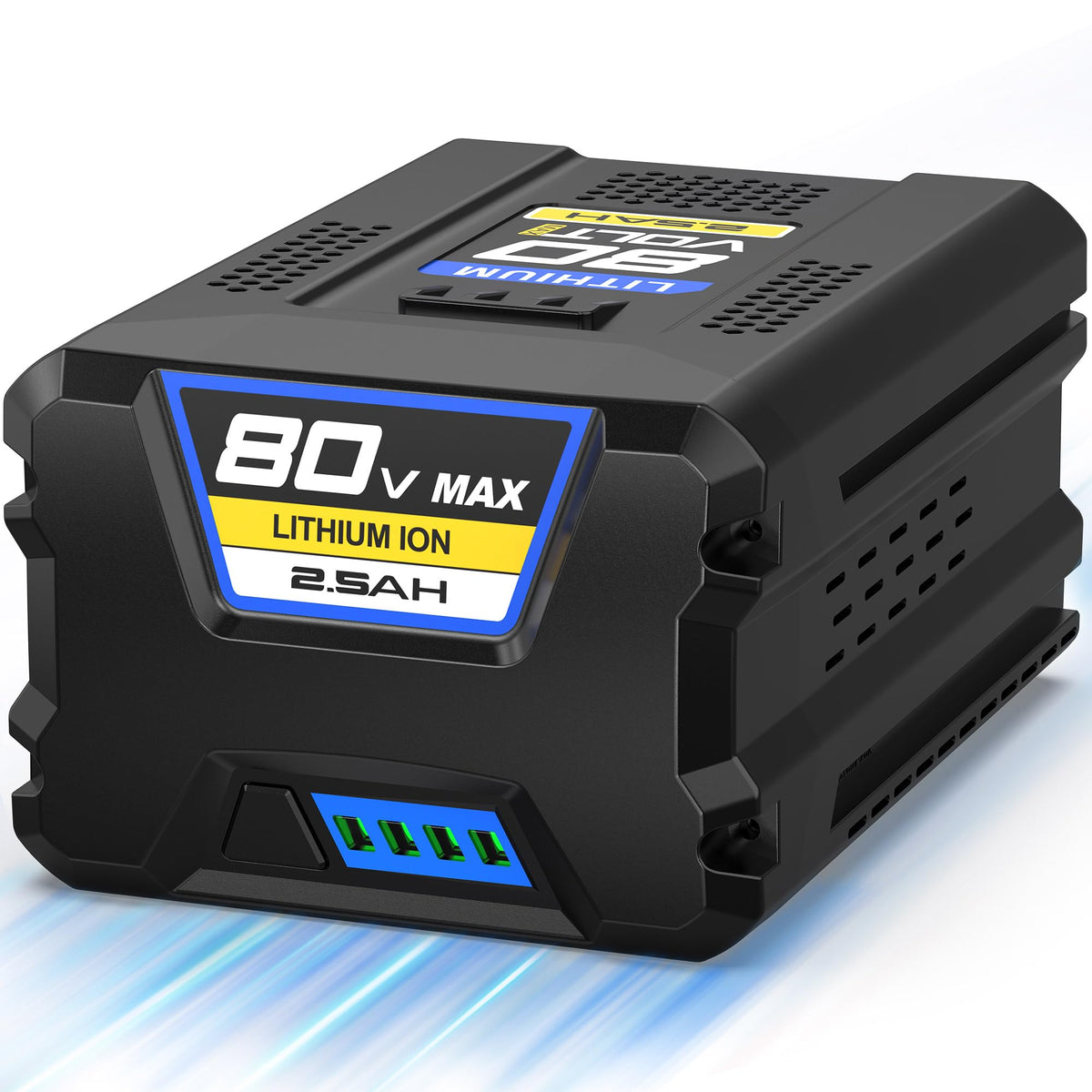 ELECtrysium 2.5Ah battery powering Kobalt 80V tools with reliable runtime.