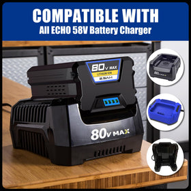 ELECtrysium 80V battery compatible with all Kobalt tools and chargers.