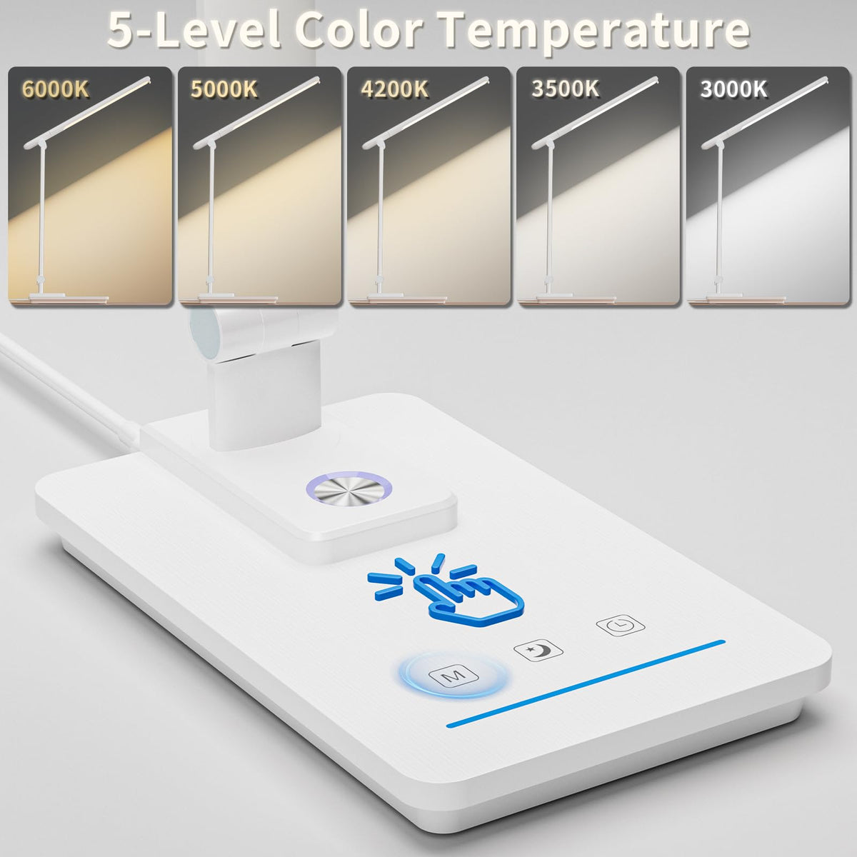 ELECTRI LED Desk Lamp brightness dial lets you dial in precise levels for work or reading