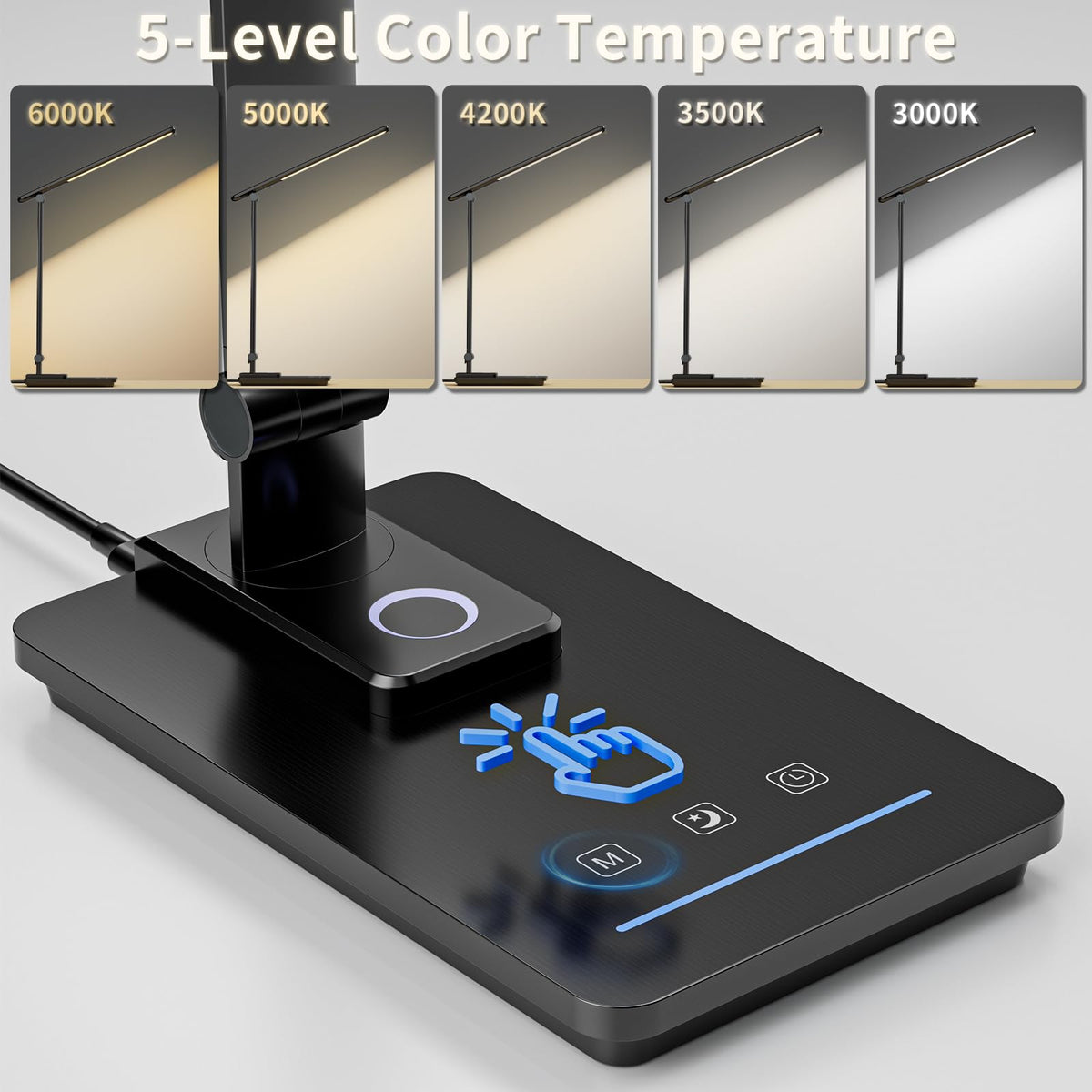 Electri LED desk lamp brightness dial enables precise, custom lighting