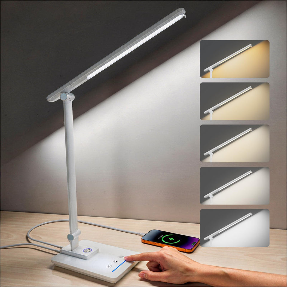 ELECTRI LED Desk Lamp color switch shows warm to cool light for any task