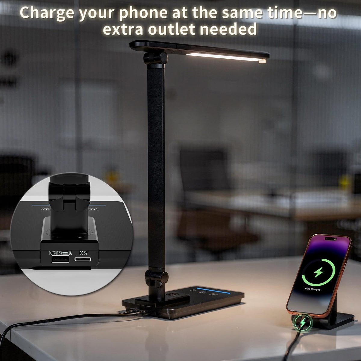 Electri LED desk lamp eye care light reduces glare for long reads