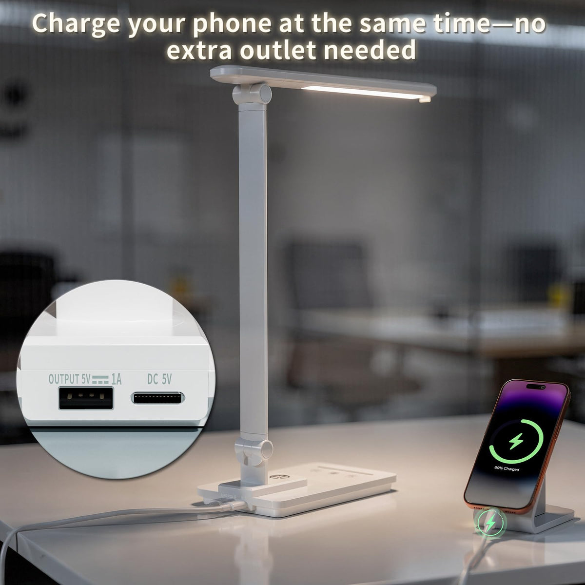 ELECTRI LED Desk Lamp eye care design minimizes flicker and eye strain