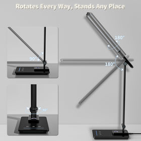 Electri LED desk lamp USB port base for charging while you work