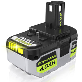 ELECtrysium P108 4Ah battery front view for Ryobi 18V One+ tools
