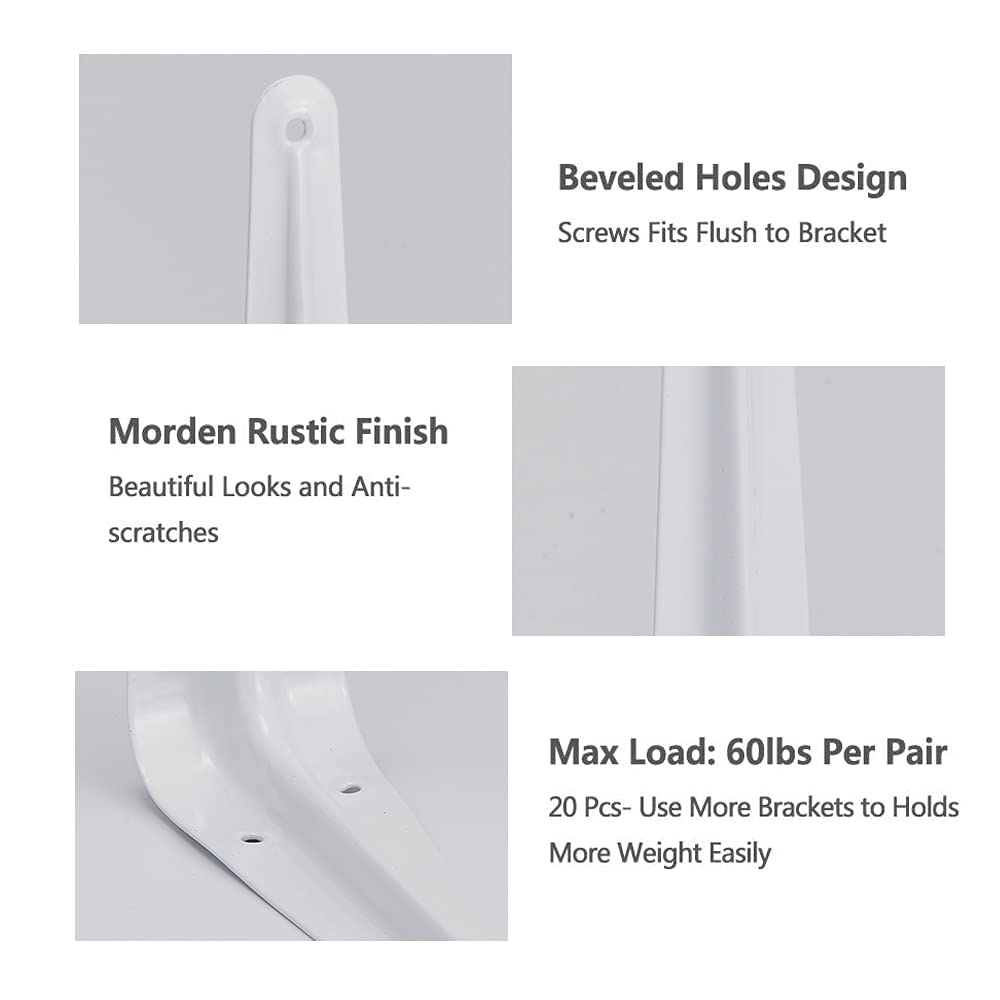 White finish Eledom brackets mount on wall for clean look