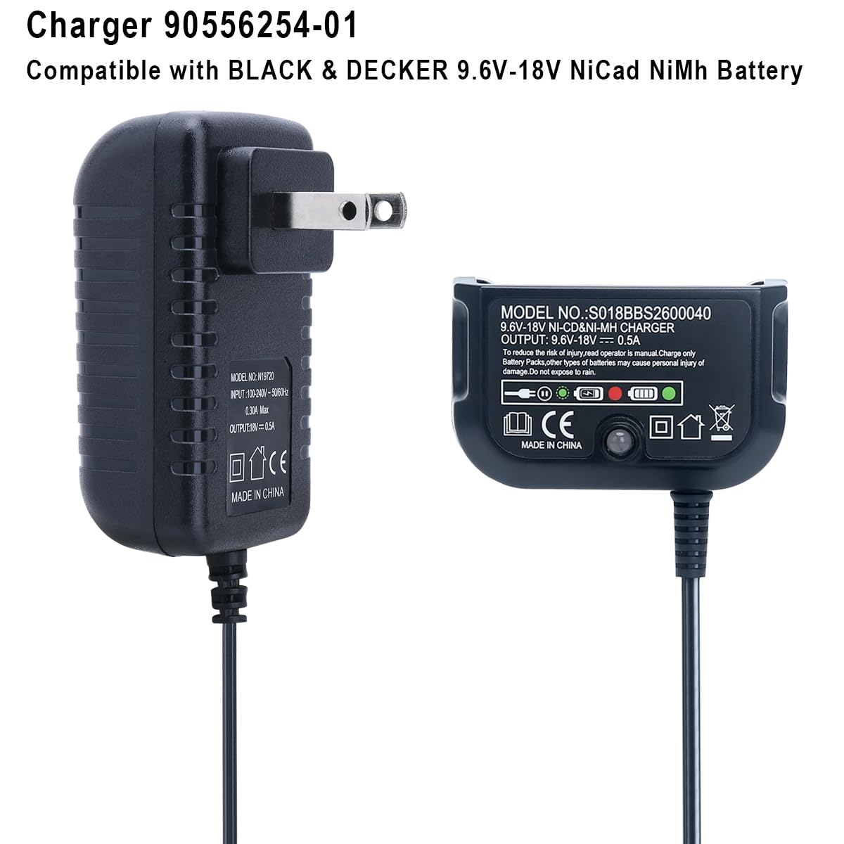 ELEFLY charger works with Black & Decker 90556254-01 for easy compatibility.