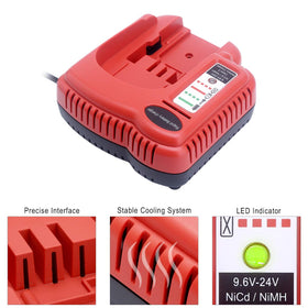 ELEFLY BDFC240 compatibility range covers 9.6–24V slide batteries.
