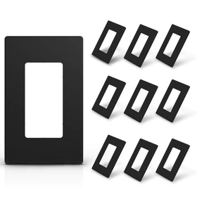 ELEGRP 1-Gang screwless faceplate in matte black for a seamless wall look.