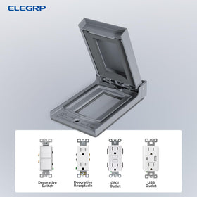 ELEGRP 1-gang wall plate replacement in grey for easy upgrades