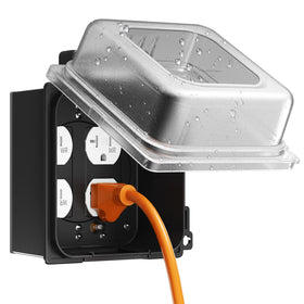 ELEGRP 2-gang outdoor cover front view protecting GFCI outlets from rain