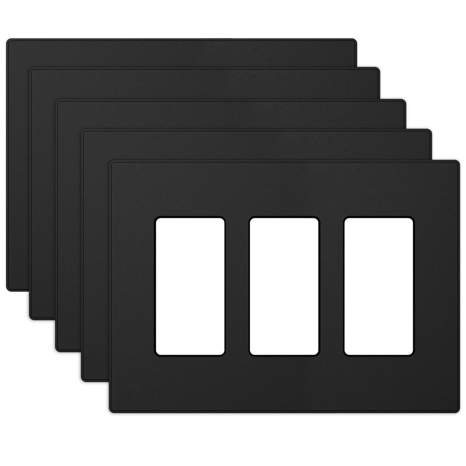 ELEGRP 3-Gang screwless faceplate mid-size for a clean wall appearance