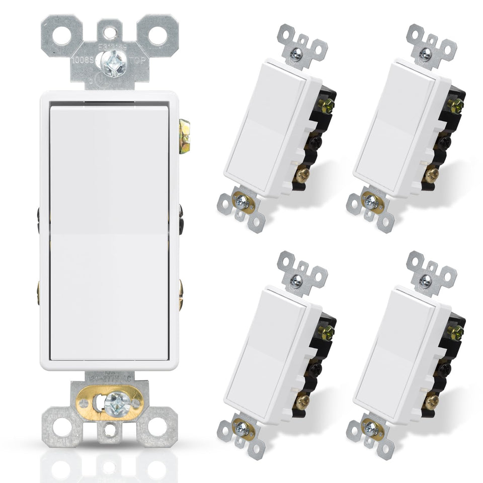 ELEGRP 4 Way Decorator Switch front view with glossy white finish for modern aesthetics
