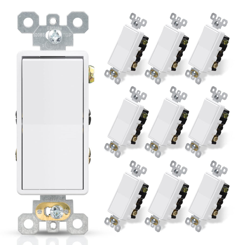 ELEGRP 4-way decorator switch glossy white face enables multi-location lighting control.