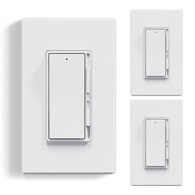 ELEGRP digital dimmer switch front view for precise LED dimming in living spaces.