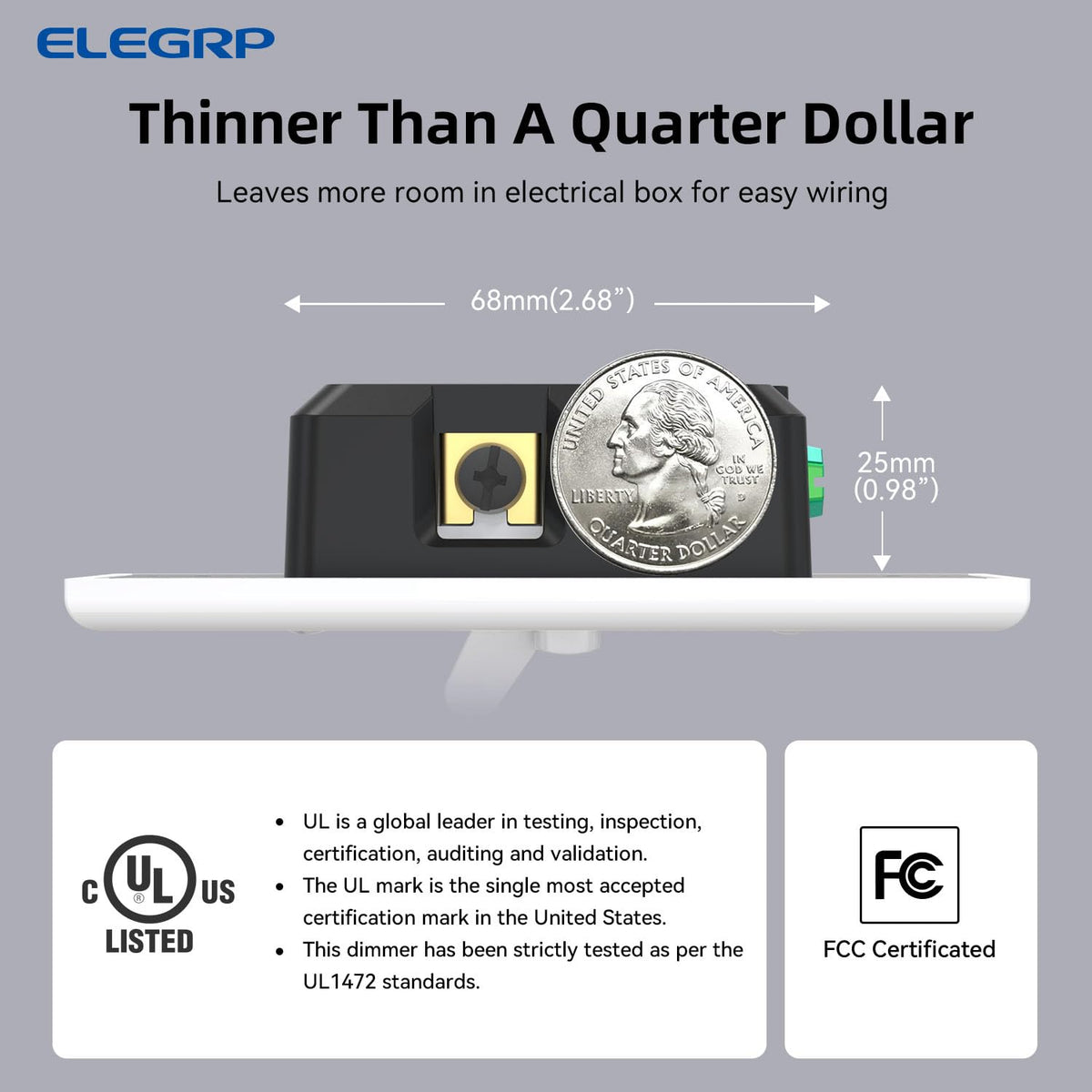 ELEGRP dimmer switch close-up minimum brightness setting helps prevent flicker