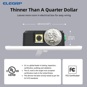 ELEGRP dimmer switch close-up minimum brightness setting helps prevent flicker
