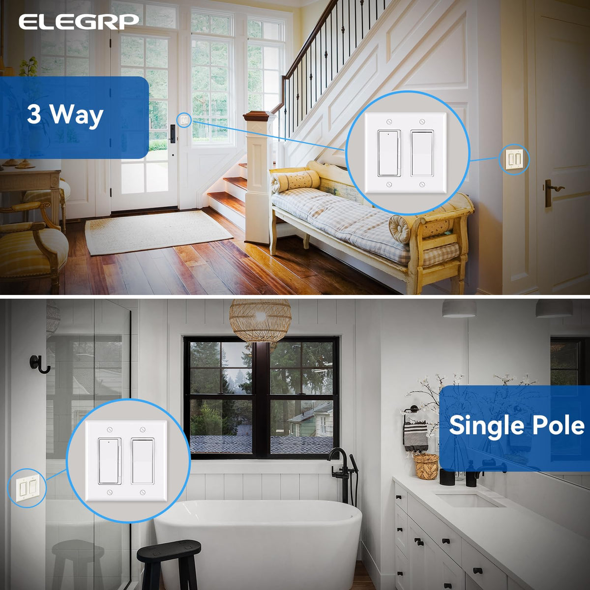 ELEGRP dimmer switch locator light guides nighttime finding