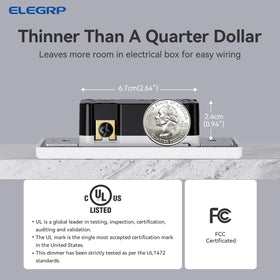 Wall plate included with ELEGRP dimmer switch for clean install